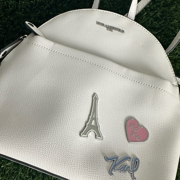 Karl Lagerfeld Cream Backpack with Iconic Patches main image 7